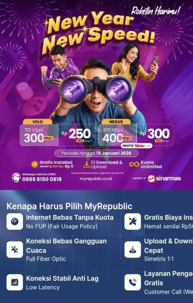 wifi myrepublic jaringan anti lemot Free pemasangan