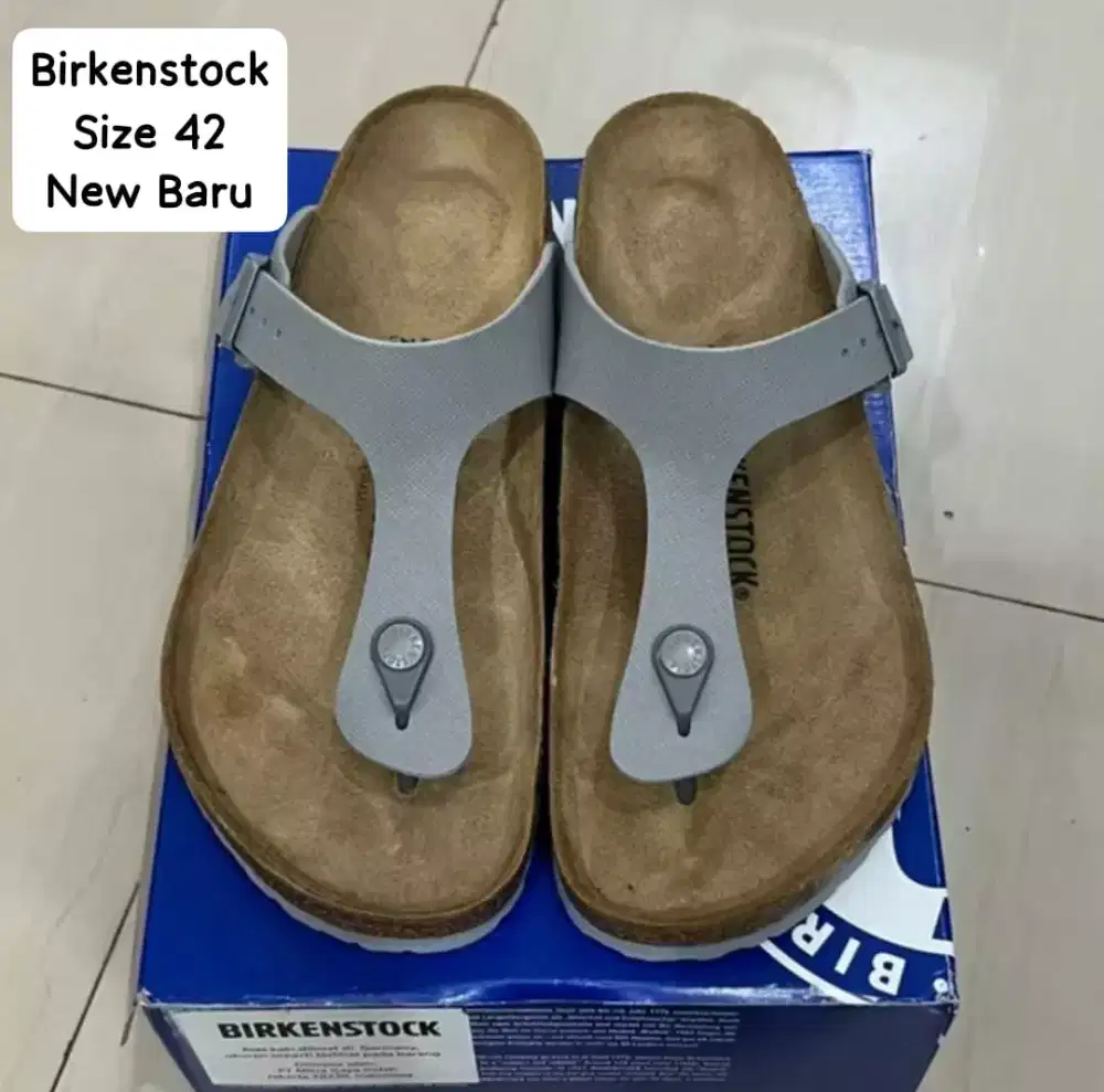 Sandal Birkenstock Men Grey Size 42 Kondisi Baru