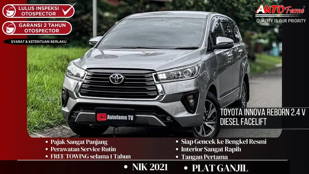 Toyota Innova Reborn 2.4 V Diesel Facelift AT NIK 2021