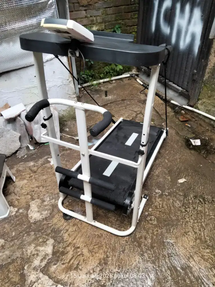 Treadmill manual tanpa listrik alat olahraga lari di rumah