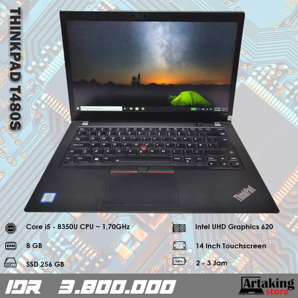 Lenovo Thinkpad T480s - Core i5 - Gen 8 th - SSD 256 GB
