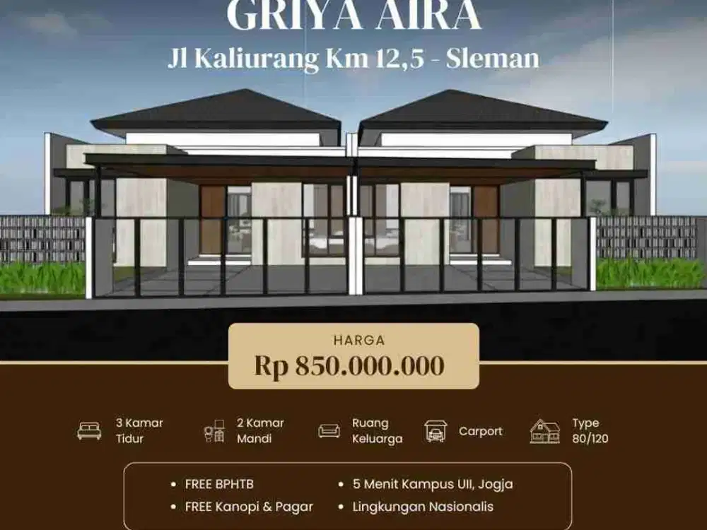 Rumah Baru Jalan Kaliurang, Dekat Kampus UII Jogja
