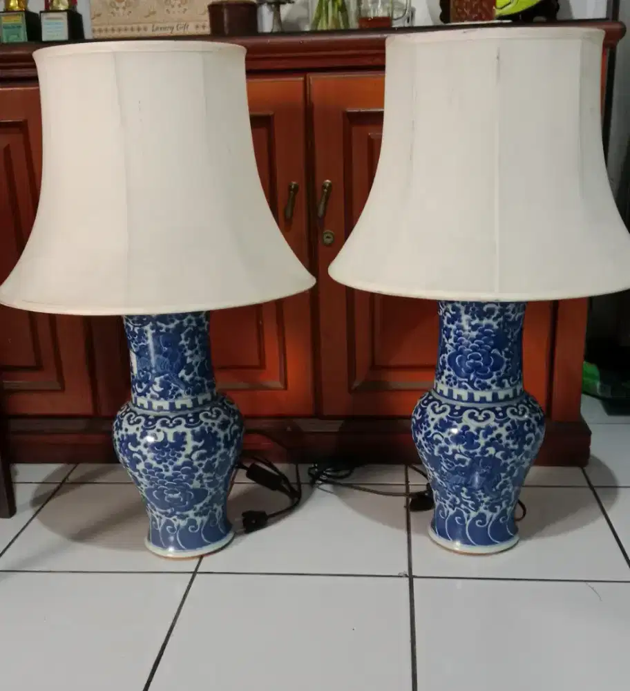 Lampu Meja Keramik Pajangan 2 Pasang