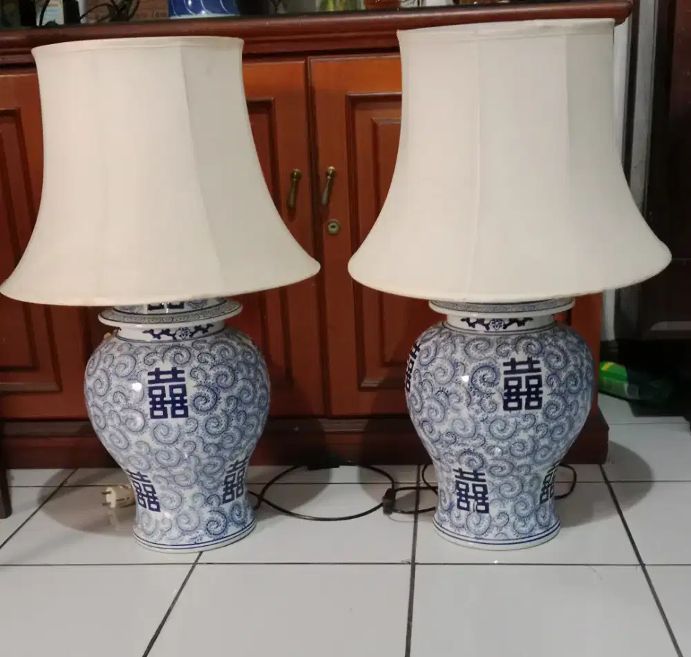 Lampu Meja Keramik Pajangan 3 Pcs