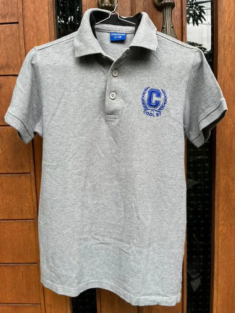 Polo Shirt anak,Grey-Uk.11-12