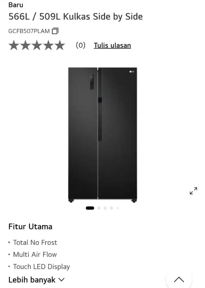 Kulkas Side by side LG ada Promo Cashback & Cicilan d Atlanta Mataram