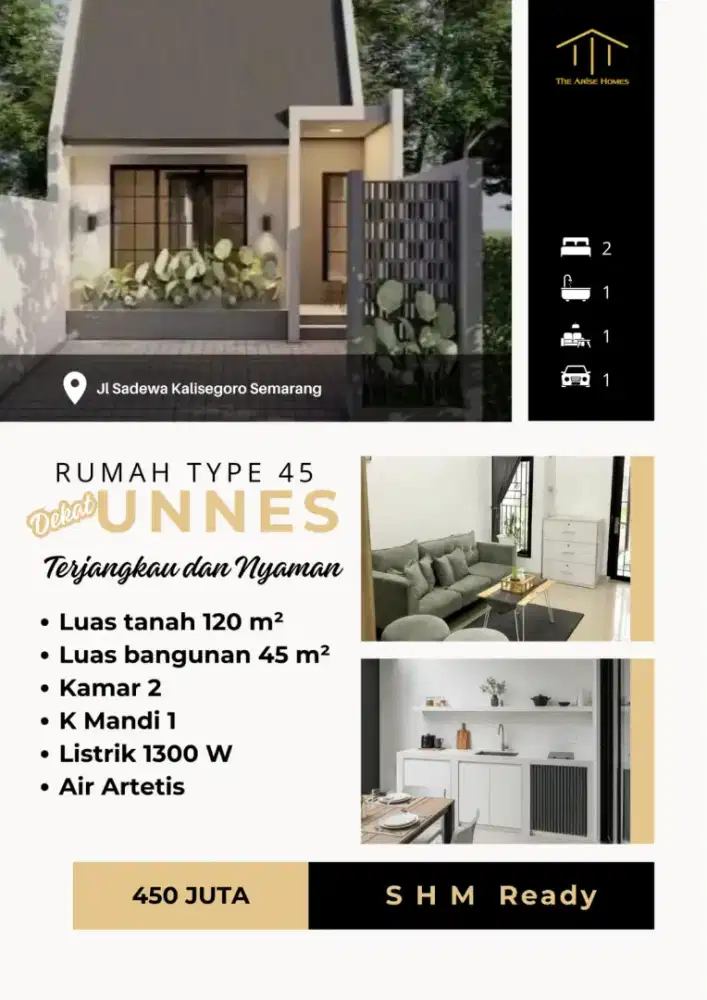 Rumah murah dekat kampus unnes shm cash or kredit