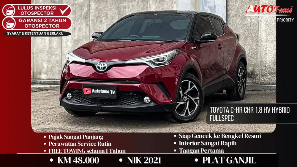 Toyota C-HR CHR 1.8 HV Hybrid Fullspec NIK 2021 Akhir Red On Black Tgn