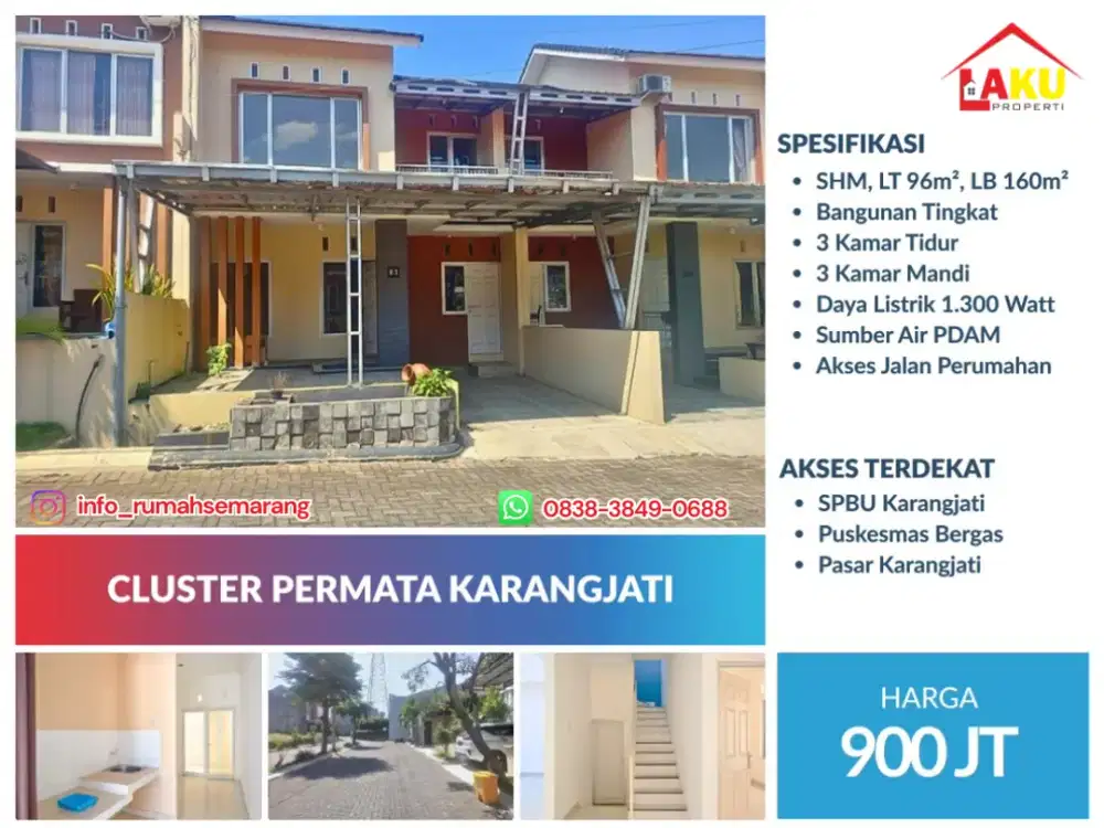 Rumah 2 Lantai Siap Huni Bergas | SHM | Lokasi Strategis