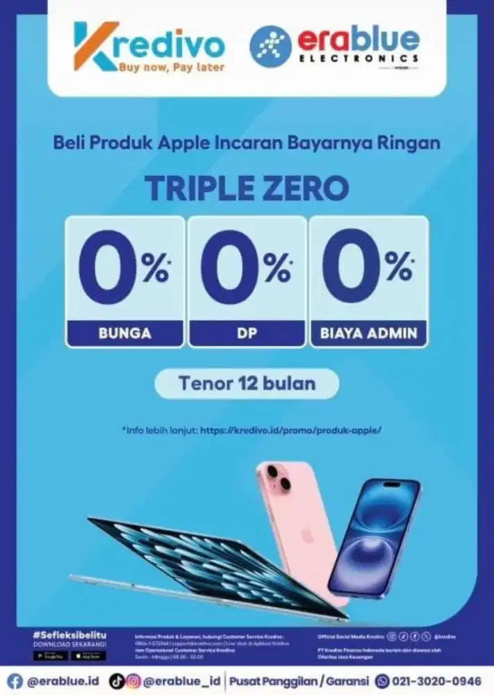 Kredit Kredivo iPhone 15 128GB bunga 0 Tanpa Dp
