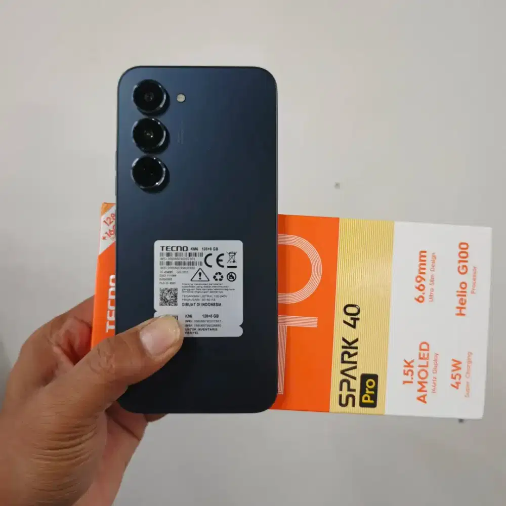 Teknologi spark 40pro 8+8/128gb super mulus