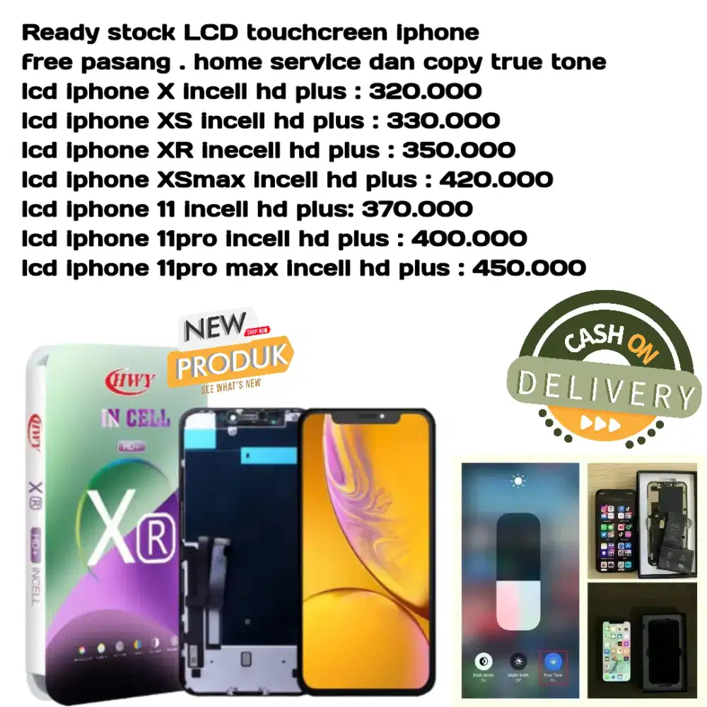 lcd iphone new free pasang dan home service