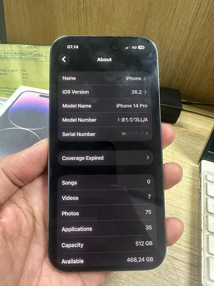 IPHONE 14PRO 512GB DEEP PURPLE - RESMI REGISTER BEA CUKAI