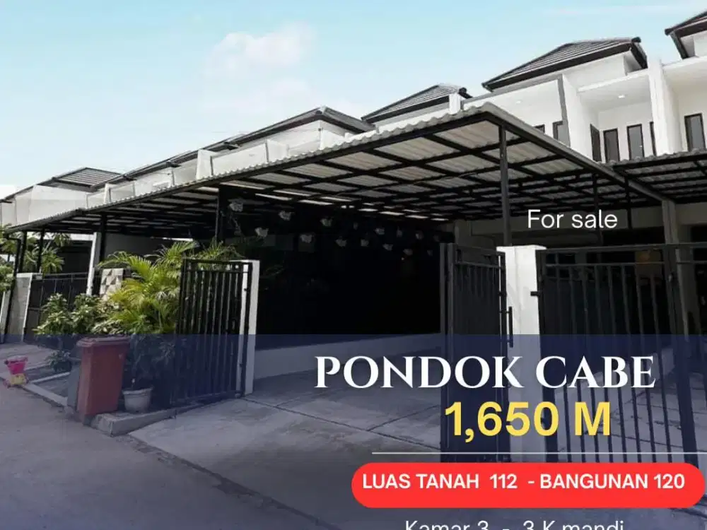 DIJUAL CEPAT LAST UNIT RUMAH BARU PONDOK CABE TANAH LUAS