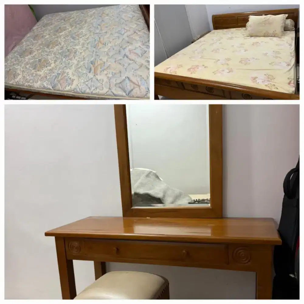 Preloved Kasur + Meja Rias

 bahan jati
Matrass Airland - 180 x 200 cm