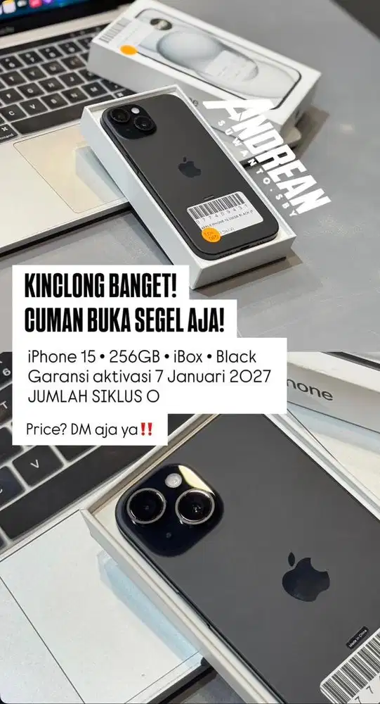 Iphone 15 256 ibox buka segel aja Cc 0