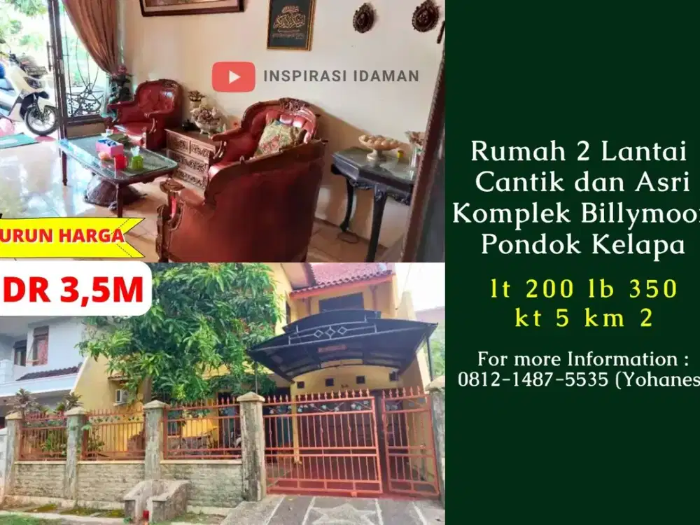 Rumah Cantik dan Asri Komplek Billymoon Pondok Kelapa