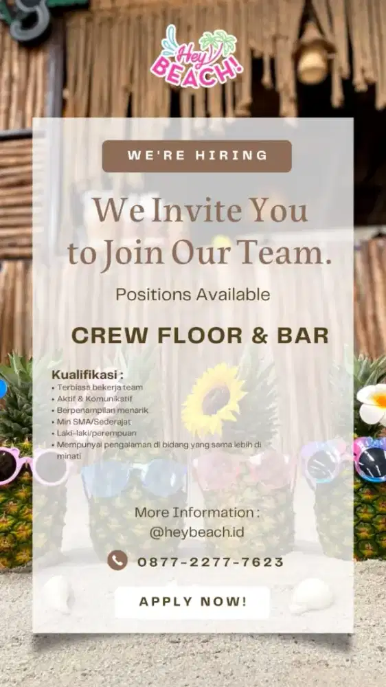 Loker waiters, barista,bartender