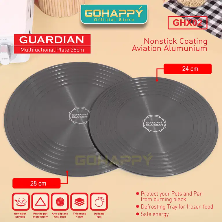Gohappy Guardian alas tatakan kompor pelindung bawah wajan anti gosong