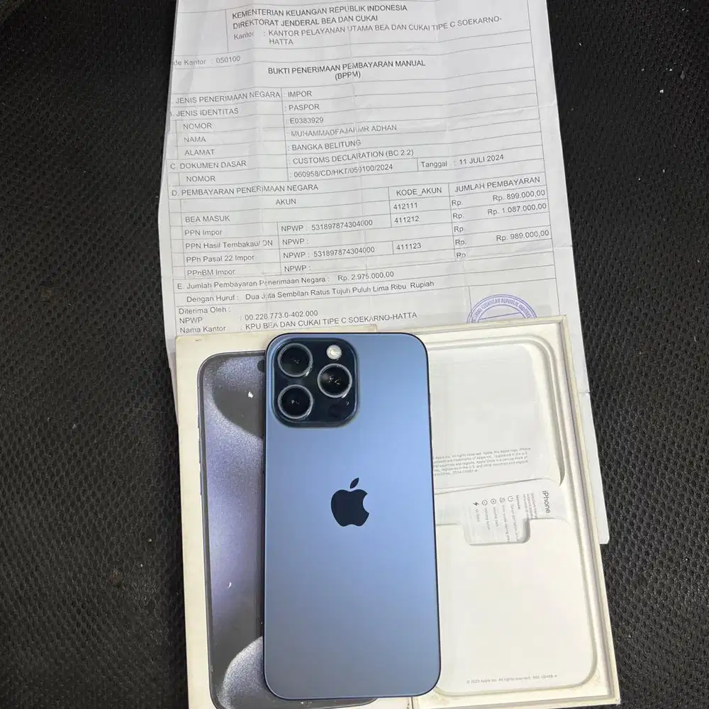 iphone 15 promax 256gb mulus like new segel masih tahan air fulset ori