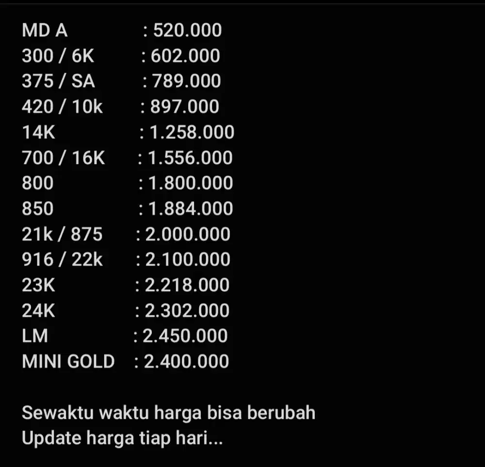 RASHQIL GOLD Terima Emas Kondisi apapun