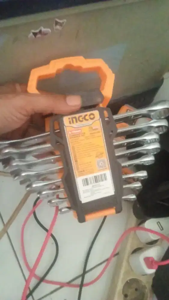 INGCO Ring pas 6-19mm. Set 8pcs, bahan chrome vanadium, baru segel.