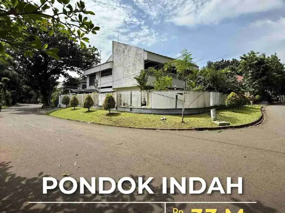 Rumah Hoek Depan Taman Prime Area di Pondok Indah Jakarta Selatan