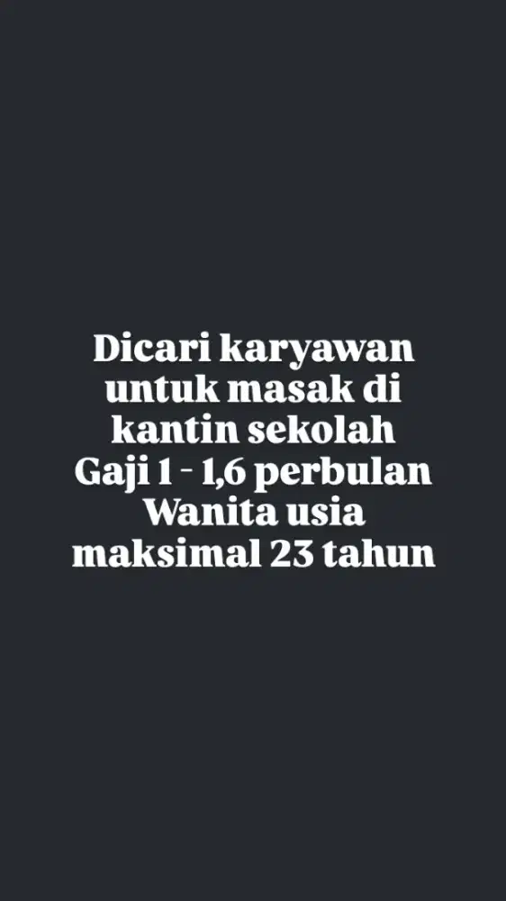 Lowongan kerja kantin sekolah