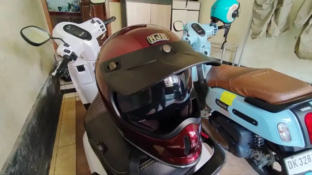 Jual helm cakil cross NJS freedom maroon