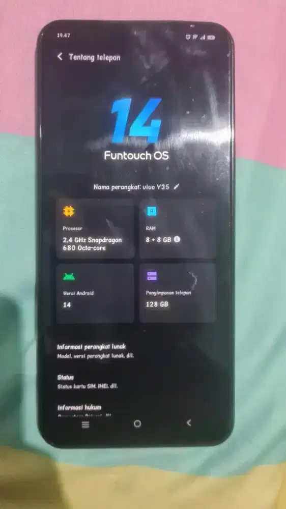 Dijual HP Vivo Y35 16GB + 128GB