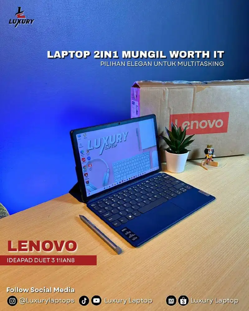 LAPTOP LENOVO IDEAPAD DUET 3 11IAN8 SSD RAM JUAL MURAH BU TOUCHSCREEN