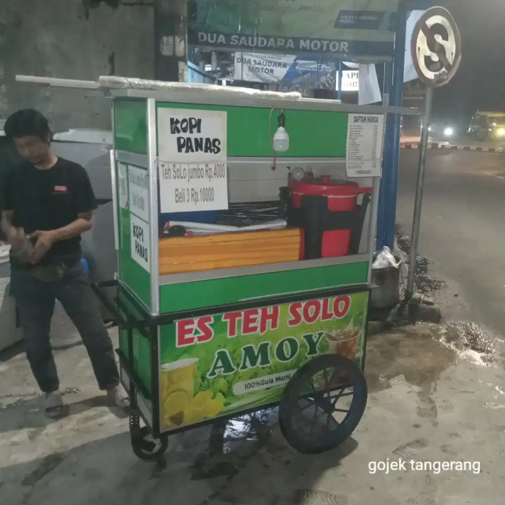 Gerobak Teh sOLo dan perlengkapan komplit