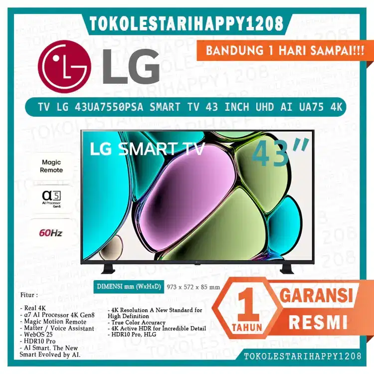 Jual TV LG 43 Inch Smart Tinggal Pakai