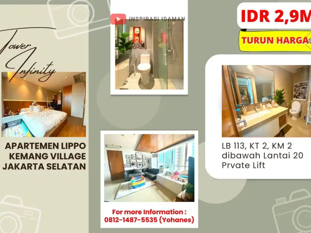 Apartemen Lippo Kemang Village Tower Infinity 2br Jaksel
