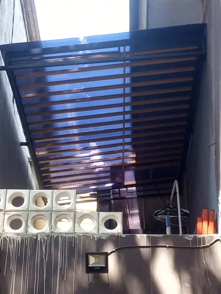 Kanopi Spandek , Alderon, solarflat, kaca, kanopi balkon, mezzanine
