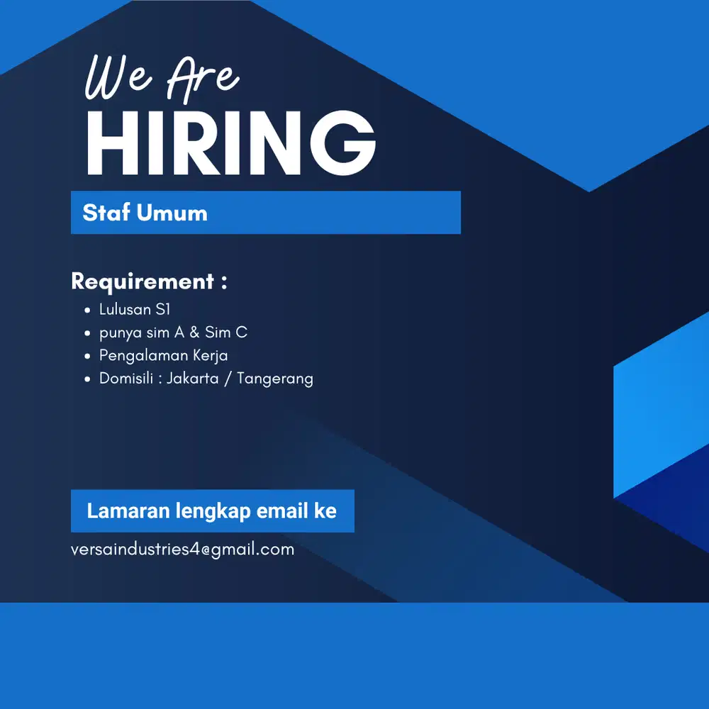 Lowongan Kerja Staff Umum