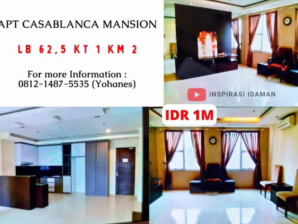 Apt Casablanca Mansion 1BR besar LB 62,5mtr