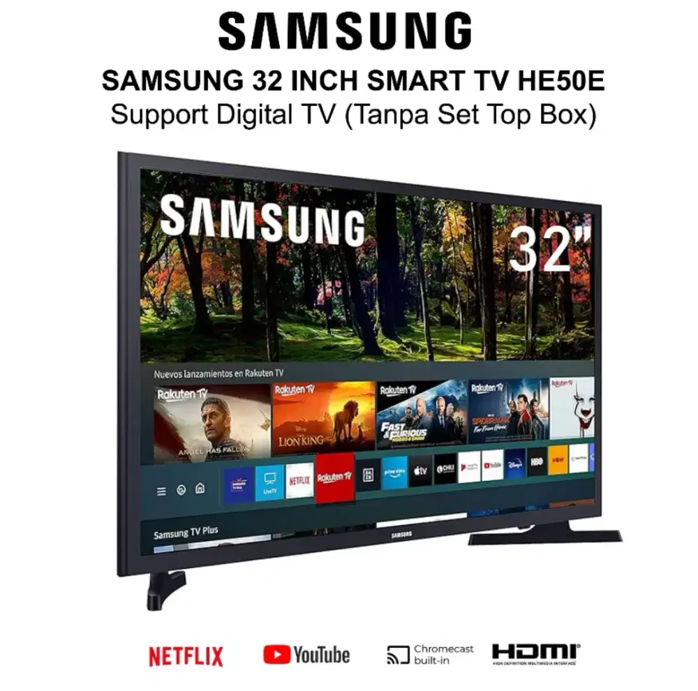 Samsung Smart LED TV One UI Tizen OS 32 Inch 32HE50E Dolby Digital HDR