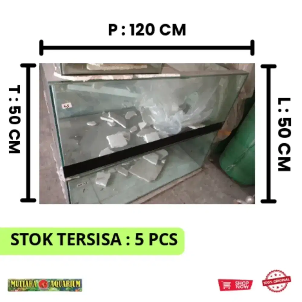 AQUARIUM BEKAS UKURAN 120 X 50 X 50 CM ( 99% LAYAK PAKAI )