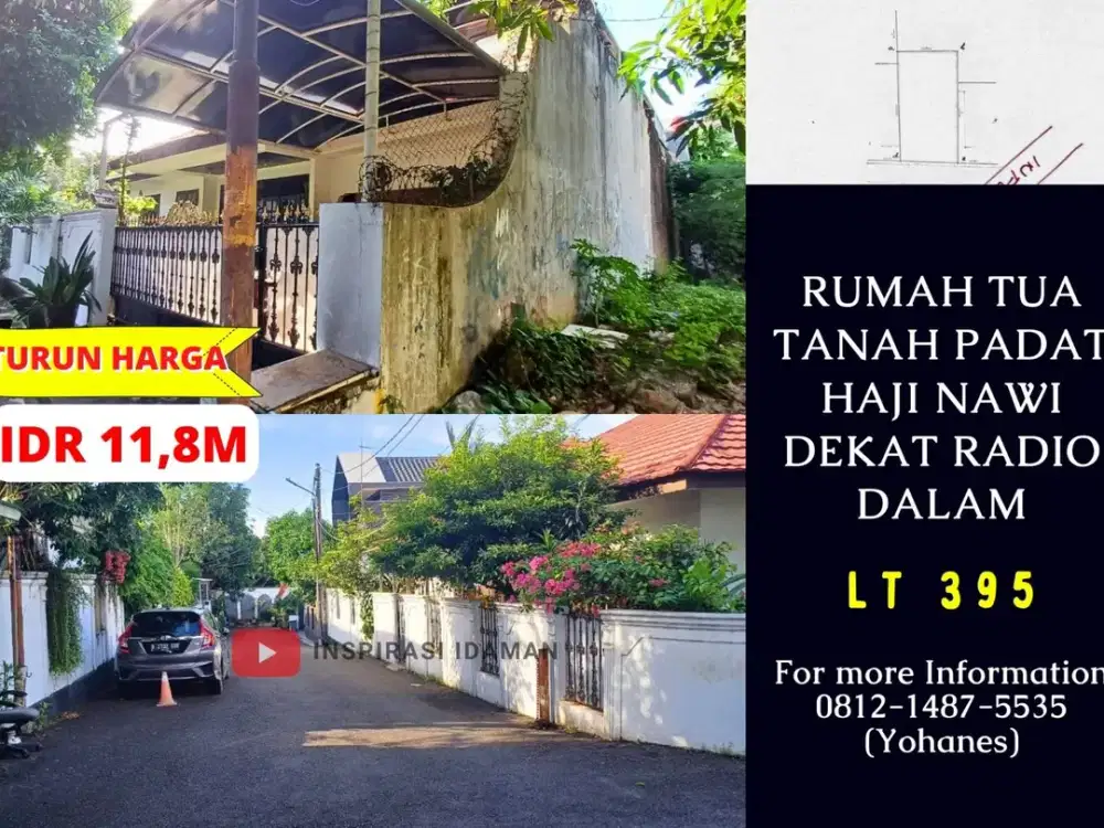 Rumah Tanah Padat 395mtr Haji Nawi dekat Radio Dalam