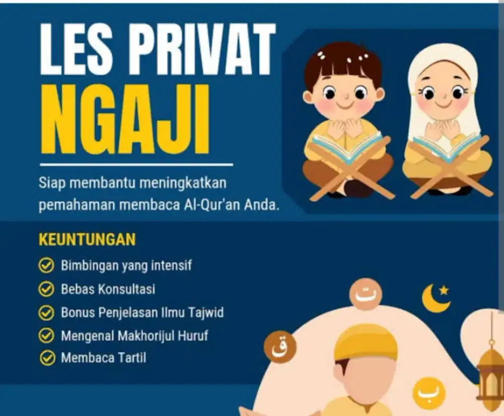 PRIVAT Mengenal Huruf Hijaiyah dan membaca Al-Qur'an