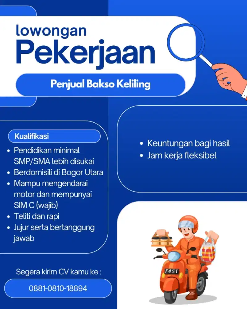 Lowongan Kerja Driver Bakso Keliling