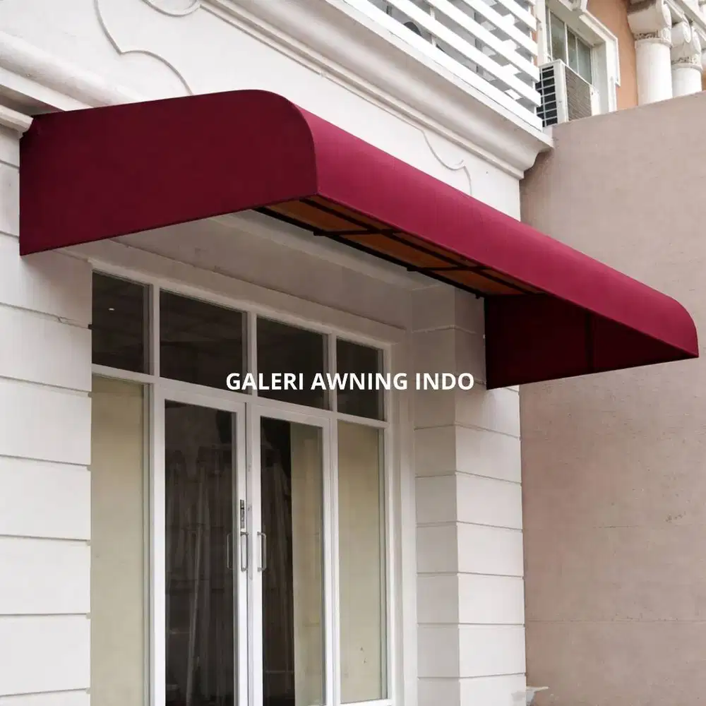kanopi kain awning warna merah dengan hasil sempurna tukang ahli
