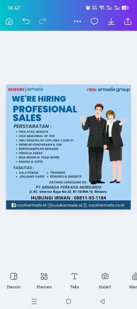 LOWONGAN KERJA SALES EXSECITIVE