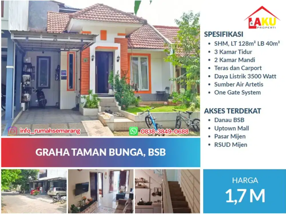 Dijual Rumah Siap Huni Graha Taman Bunga BSB