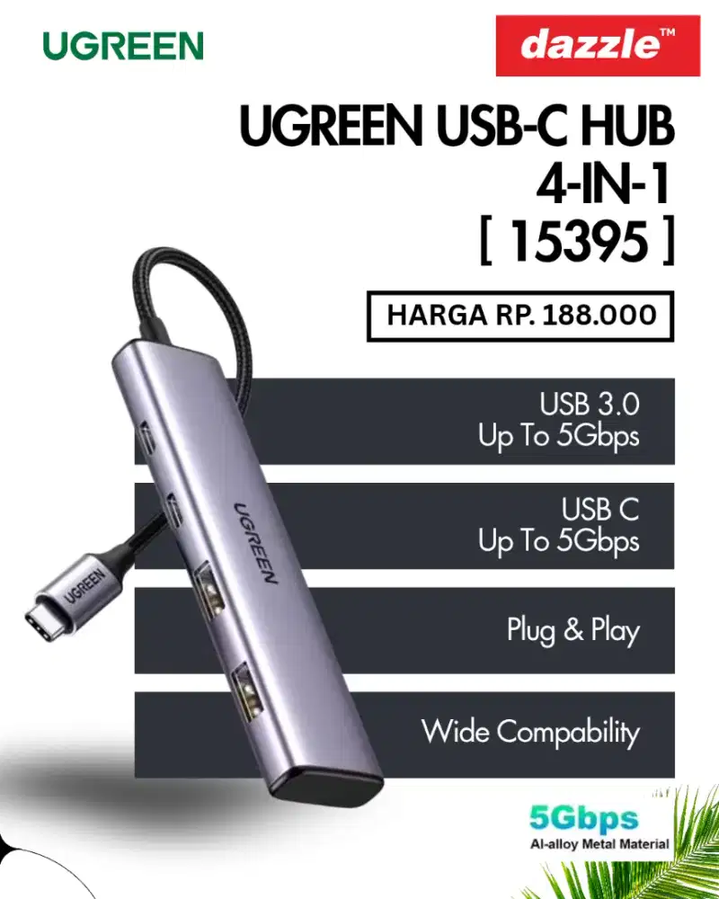 UGREEN USB C HU 4-IN-1 (15395)