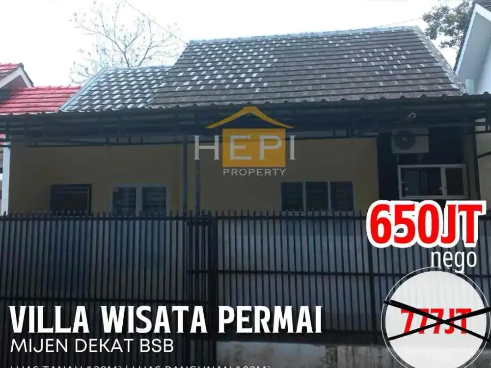 Rumah Siap Huni dekat BSB Perumahan Villa Wisata Permai Kedungpane Mijen Semarang