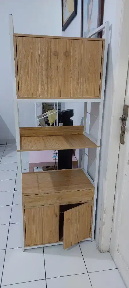 Rak dapur minimalis (kayu + besi)