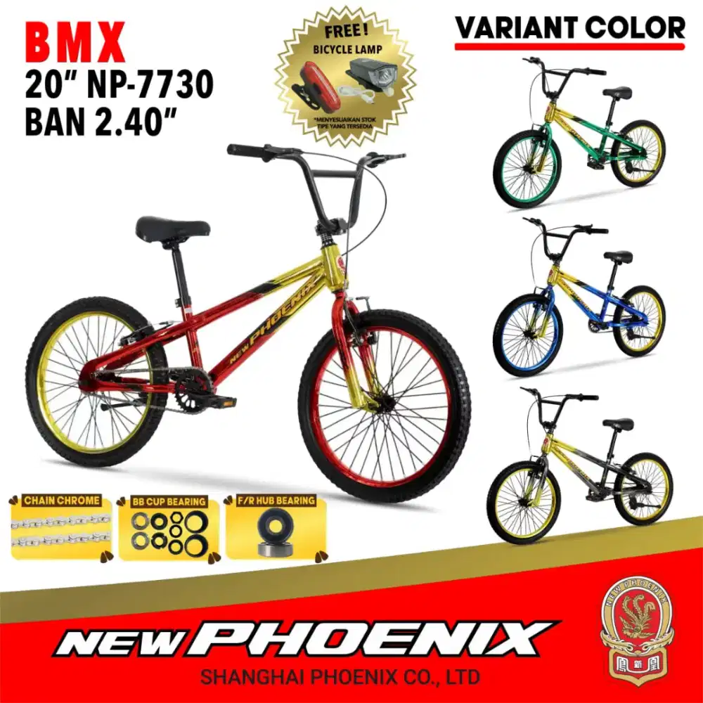 Sepeda Bmx Phoenix Chrome uk20 Sudah Ban jumbo 3.0 dan rem cakram