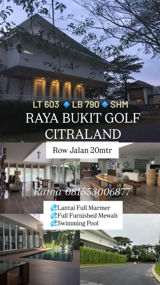 Dijual Rumah Minimalis Mewah
Raya Bukit Golf Internasional Citraland